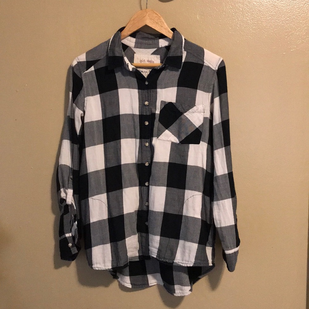 Plaid boyfriend fit flannel